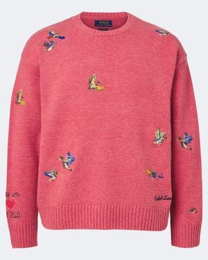 Polo Ralph Lauren Bestickter Pullover Aus Wolle Und Alpakawolle - Pink