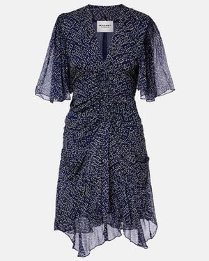 Isabel Marant Vivienne Printed Muslin Minidress - Blue