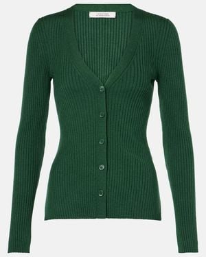 Dorothee Schumacher Essential Ease Wool And Silk-Blend Cardigan - Green
