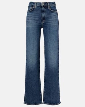 Agolde Harper Mid-Rise Straight Jeans - Blue