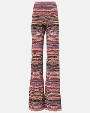 Missoni Pantalones Flared De Lame En Zigzag - Rojo