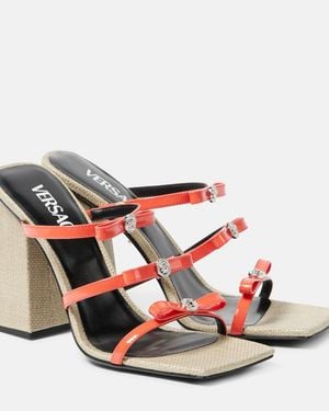 Versace Gianni Ribbon 95 Leather Sandals - Red