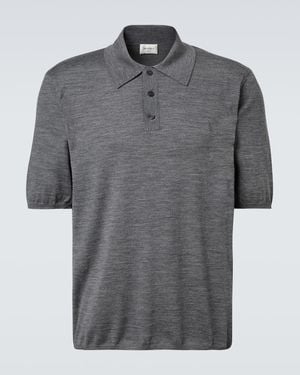 Saint Laurent Polohemd Cassandre Aus Wolle - Grau