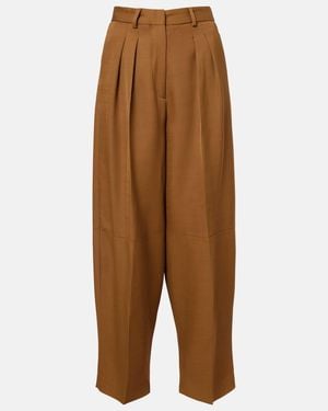 Altuzarra Dash Cropped Barrel-Leg Trousers - Brown
