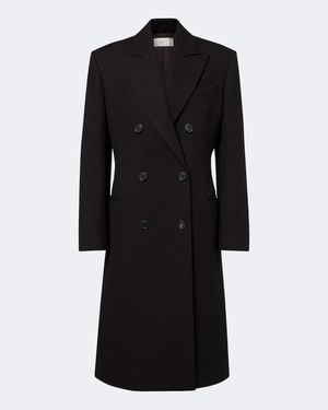 The Row Keone Wool And Cotton-Blend Coat - Black