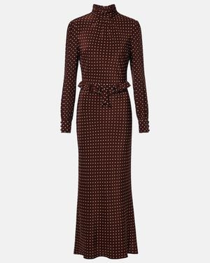 Alessandra Rich Polka-Dot Midi Dress - Purple