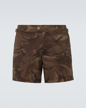 Tom Ford Camouflage Swim Trunks - Brown