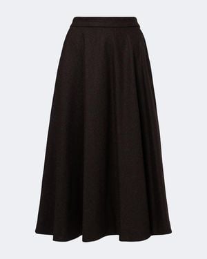 Max Mara Wool Midi Skirt - Black