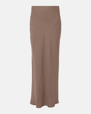 Brunello Cucinelli High-Rise Twill Maxi Skirt - Brown