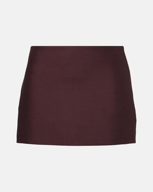 KHAITE Jett Wool And Silk Miniskirt - Red