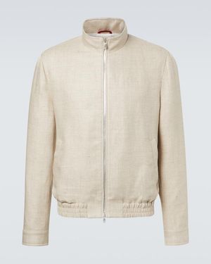 Brunello Cucinelli Silk, Linen, And Wool Jacket - White