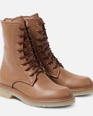 Max Mara Leather Ankle Boots - Brown
