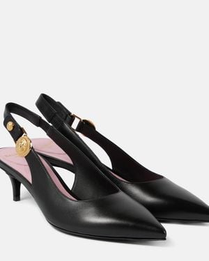 Balmain Slingback-Pumps Medusa '95 Aus Leder - Schwarz