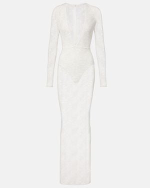 Alex Perry Bridal Sheer Lace Gown - White
