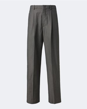Bottega Veneta Pinstripe Wool And Mohair Wide-Leg Trousers - Grey