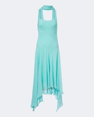 De La Vali Komi Asymmetric Georgette Midi Dress - Blue