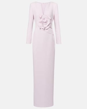 Roland Mouret Floral-Applique Gathered Gown - Pink