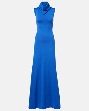 Tom Ford Maxikleid Aus Wolle - Blau
