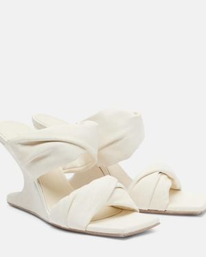 Rick Owens Twisted Cantilever 80 Leather Mules - White