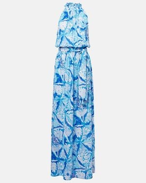 Poupette Bianca Printed Maxi Dress - Blue