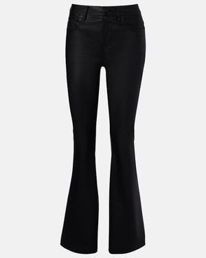 AG Jeans Sophie Leather Bootcut Trousers - Black