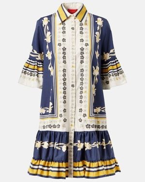 La DoubleJ Choux Printed Cotton Poplin Shirt Dress - Blue