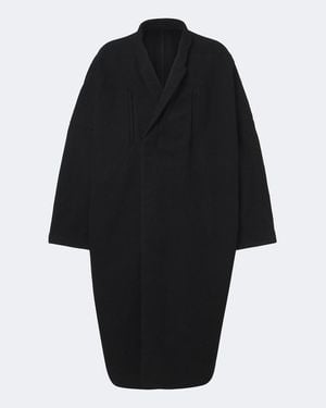 Rick Owens Poiret Virgin Wool Coat - Black