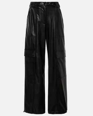 Jonathan Simkhai Sofia Faux Leather Cargo Trousers - Black