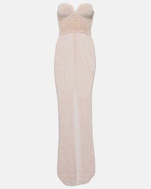 Magda Butrym Crochet Cotton-blend Bustier Dress - White