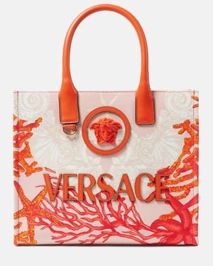 Versace Tote La Medusa Barocco Sea Small aus Canvas - Rot