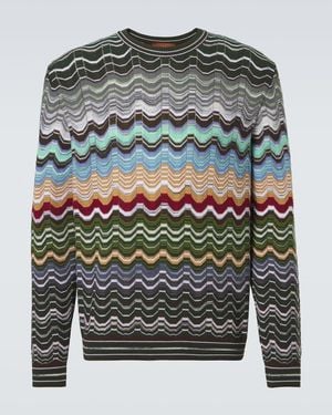 Missoni Zigzag Cotton-Blend Sweater - Gray