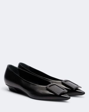 Roger Vivier Pointy Leather Ballet Flats - Black