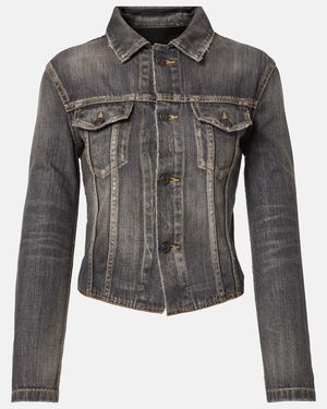 Balenciaga Lace-Up Denim Jacket - Grey