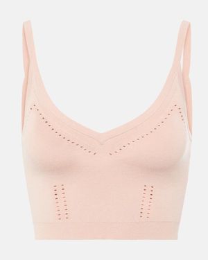 Max Mara Cropped Knitted Tank Top - Pink