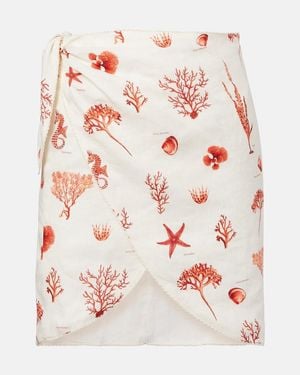 Agua Bendita Bedruckter Pareo Agustina Aus Leinen - Pink