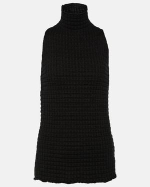 Jil Sander Frayed Cotton Top - Black