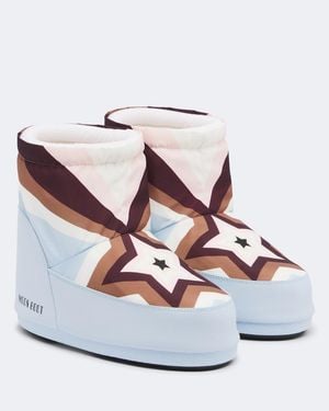 Moon Boot Bedruckte Schneestiefel Icon Low Comet - Weiß