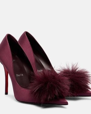 Christian Louboutin Alana 100 Embellished Crepe Satin Court Shoes - Red