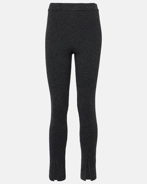 Magda Butrym Ribbed-Knit Cashmere Slim Trousers - Black