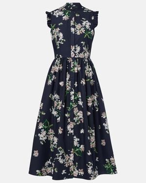 Erdem Floral Cotton Midi Dress - Blue