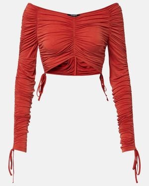 Balmain Cropped-Top Aus Jersey - Rot