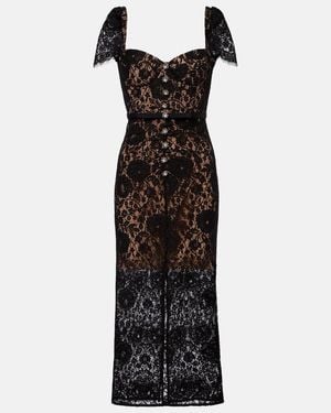 Self-Portrait Embellished Lace Bustier Dress in Black | Lyst