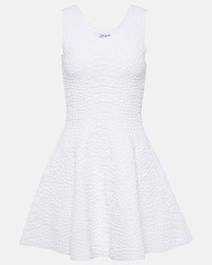Alaïa Croc-Effect Knitted Minidress - White