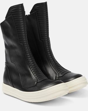 Rick Owens Leather Trainers - Black