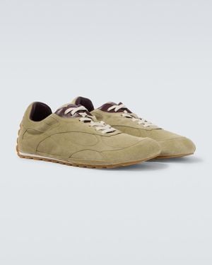 Bottega Veneta Orbit Flash Suede Trainers - Green