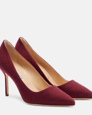 Manolo Blahnik Bb 90 Wool Court Shoes - Red