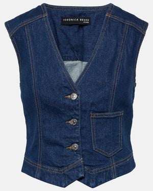 Veronica Beard Valeria Denim Vest - Blue