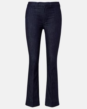 Max Mara Diana Cotton-Blend Slim Trousers - Blue