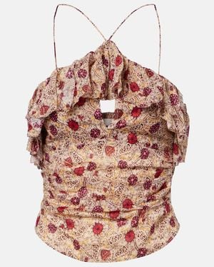 Isabel Marant Bedrucktes Top Dijimia Aus Baumwolle - Pink