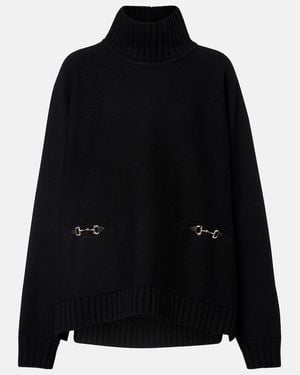 Gucci Rollkragenpullover Horsebit Aus Wolle Und Kaschmir - Schwarz